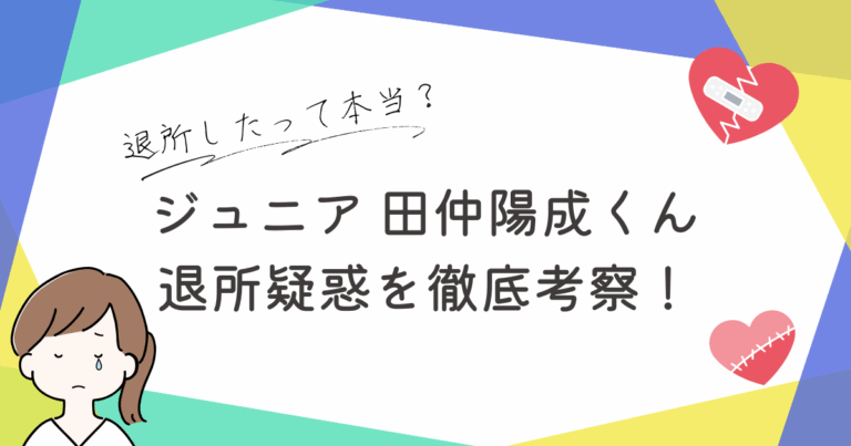 田仲陽成　退所　今後　考察